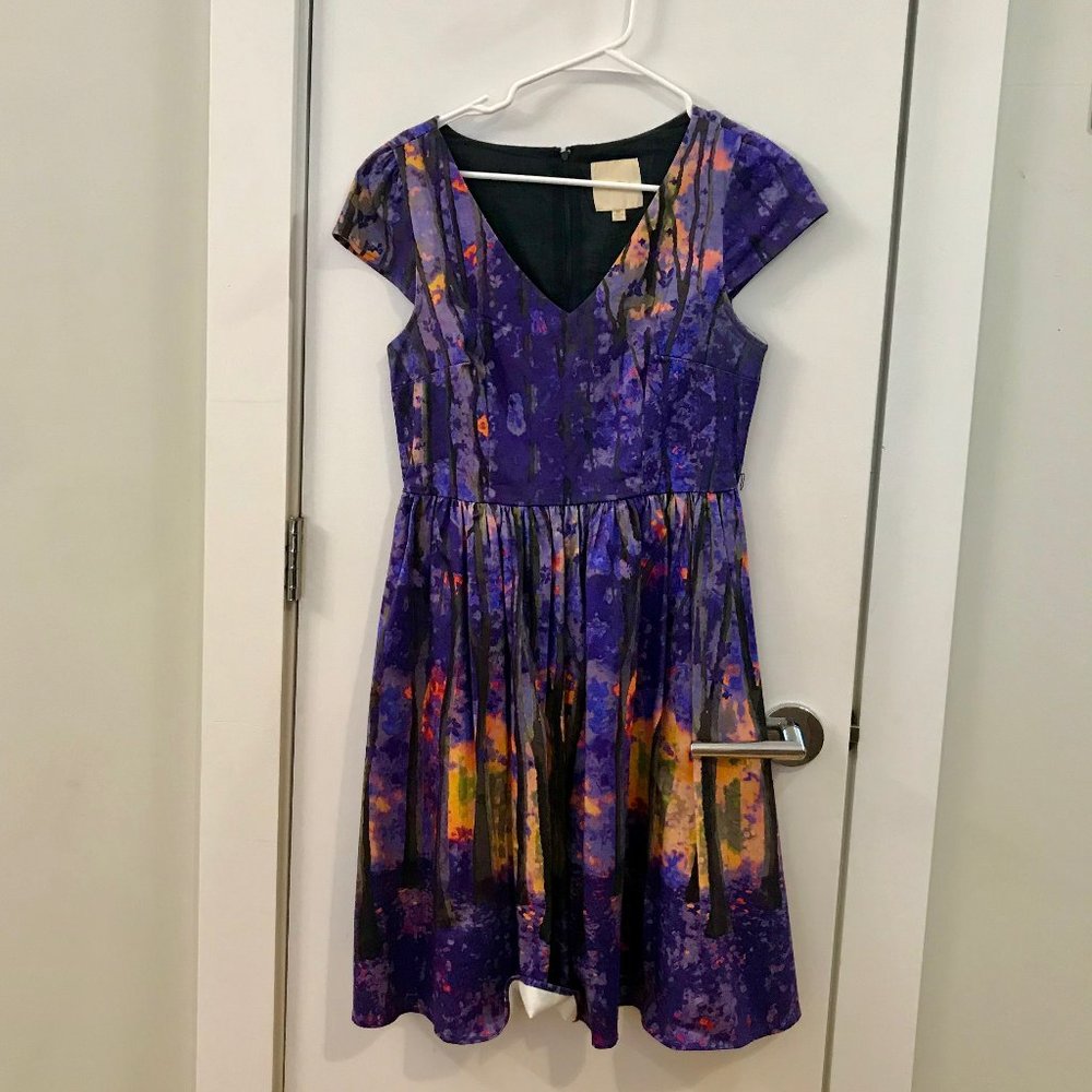 Modcloth "Frondescent Fete" Forest Print Dress